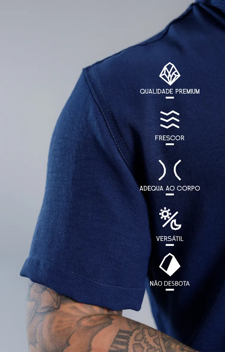 |Kit 2| Camisas Gola Padre em Tecido Premium Anti Amasso.